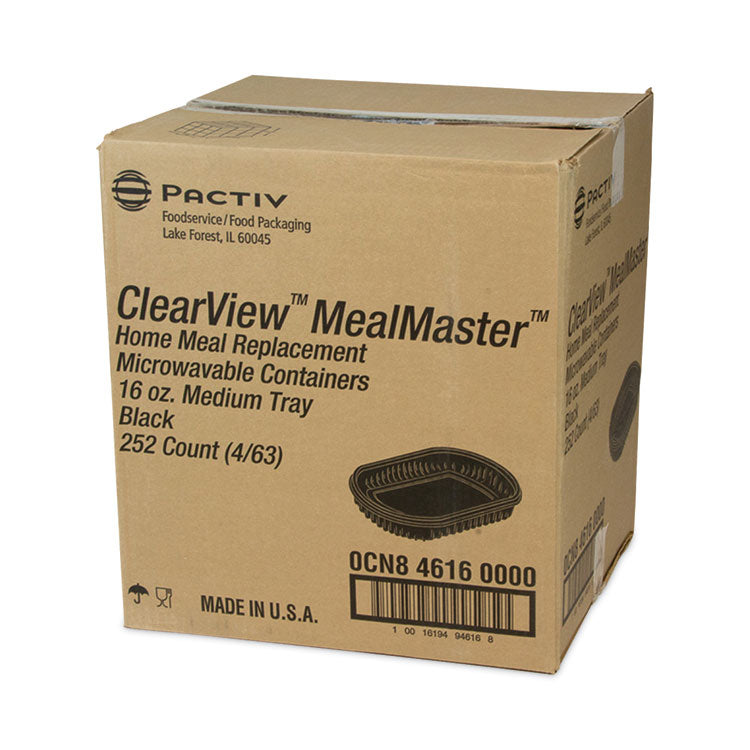 EarthChoice MealMaster Container, 16 oz, 8.12 x 6.5 x 1, Black, Plastic, 252/Carton