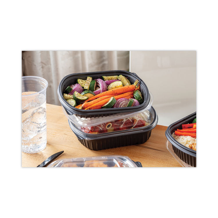 EarthChoice MealMaster Container, 16 oz, 8.12 x 6.5 x 1, Black, Plastic, 252/Carton