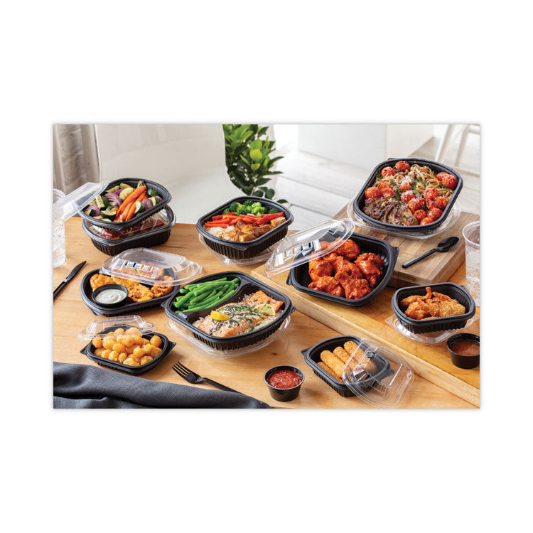Clearview Micromax Microwavable Container, 36 oz, 9.37 x 8 x 1.5, Black, Plastic, 250/Carton