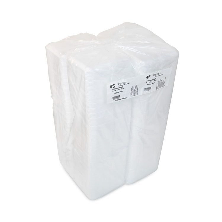 Meat Tray, #4 Shallow, 9.12 x 7.12 x 0.65, White, Foam, 500/Carton