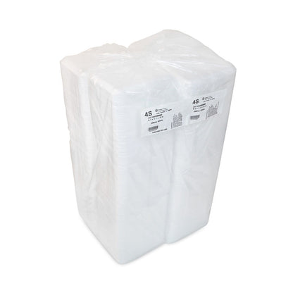 Meat Tray, #4 Shallow, 9.12 x 7.12 x 0.65, White, Foam, 500/Carton