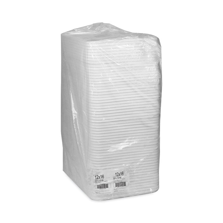 Supermarket Tray, #1216, 16.25 x 12.662 x 0.62, White, Foam, 100/Carton