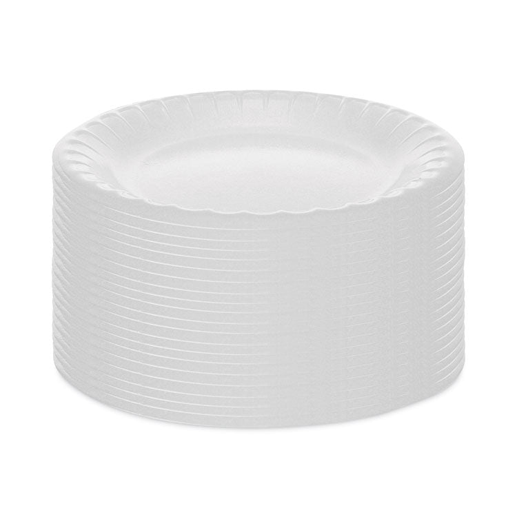 Placesetter Deluxe Laminated Foam Dinnerware, Plate, 6" dia, White, 1,000/Carton