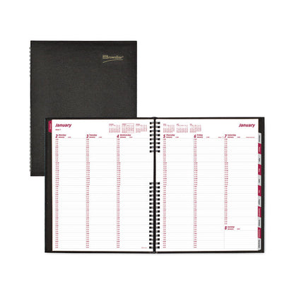 CoilPro Weekly Appointment Book in Columnar Format, 11 x 8.5, Black Lizard-Look Cover, 12-Month (Jan to Dec): 2026