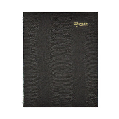 CoilPro Weekly Appointment Book in Columnar Format, 11 x 8.5, Black Lizard-Look Cover, 12-Month (Jan to Dec): 2026