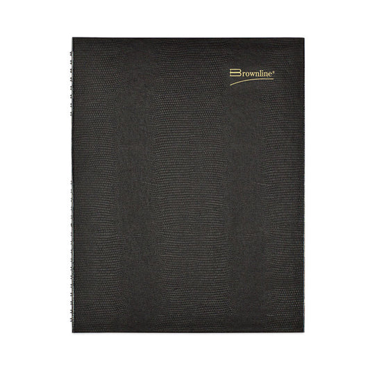 CoilPro Weekly Appointment Book in Columnar Format, 11 x 8.5, Black Lizard-Look Cover, 12-Month (Jan to Dec): 2026