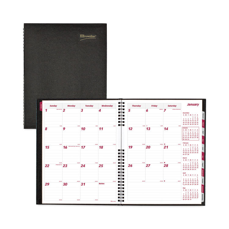 CoilPro 14-Month Ruled Monthly Planner, 11 x 8.5, Black Cover, 14-Month: Dec 2025 to Jan 2027