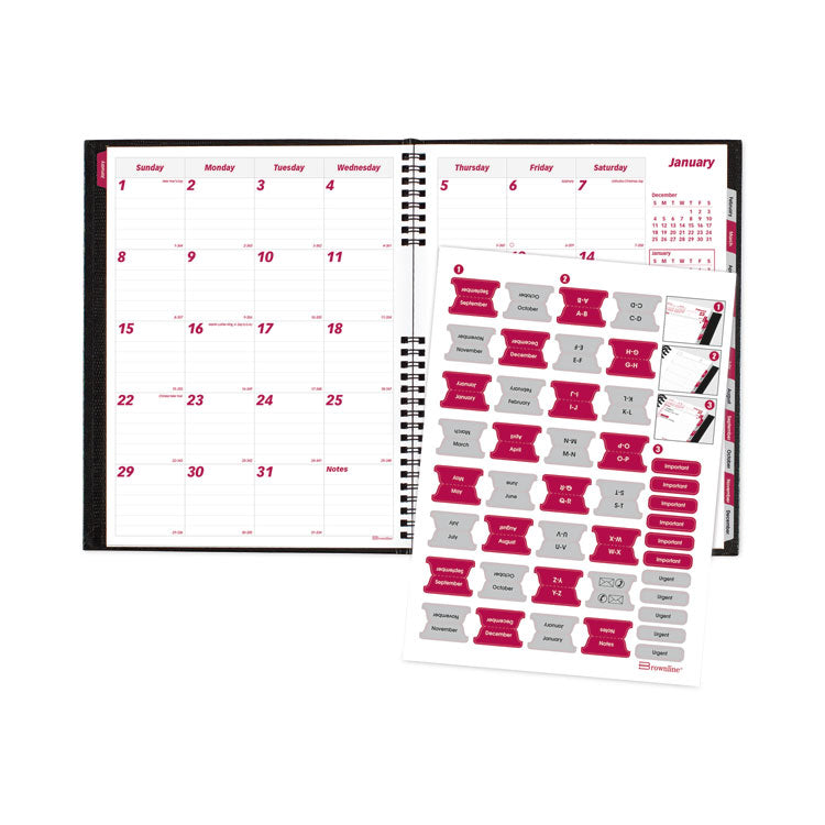 CoilPro 14-Month Ruled Monthly Planner, 11 x 8.5, Black Cover, 14-Month: Dec 2025 to Jan 2027