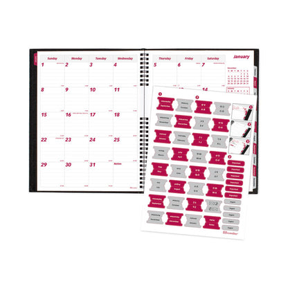CoilPro 14-Month Ruled Monthly Planner, 11 x 8.5, Black Cover, 14-Month: Dec 2025 to Jan 2027
