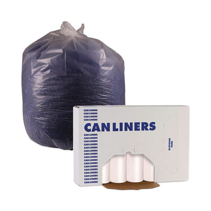 High-Density Can Liners, 10 gal, 6 mic, 24" x 23", Natural, Perforated Roll, 50 Bags/Roll, 20 Rolls/Carton