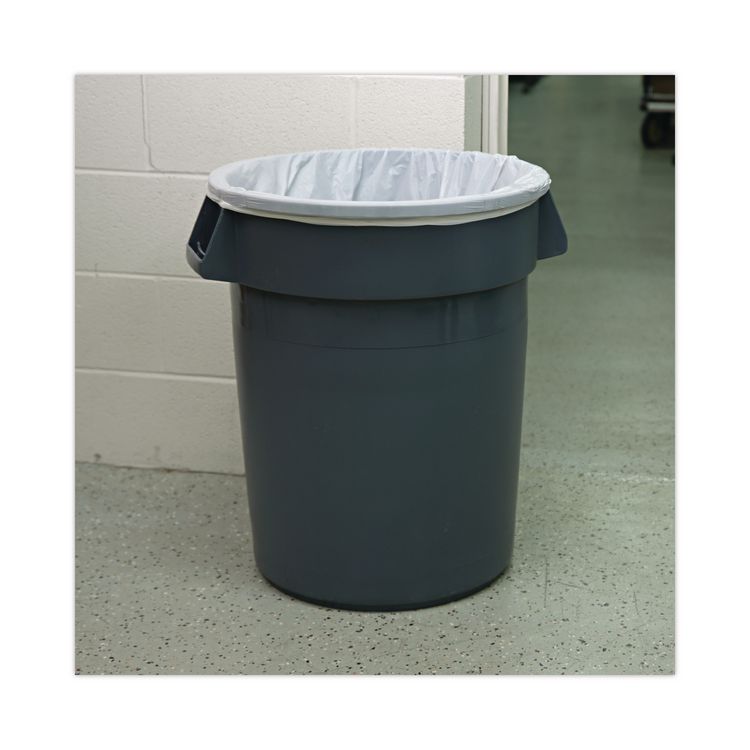 High-Density Can Liners, 33 gal, 14 mic, 33" x 38", Natural, Perforated Roll, 25 Bags/Roll, 10 Rolls/Carton