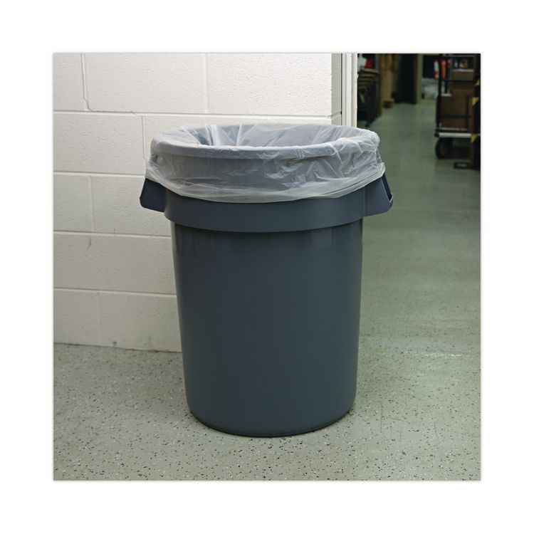 High-Density Can Liners, 60 gal, 14 mic, 38" x 58", Natural, Perforated Roll, 25 Bags/Roll, 8 Rolls/Carton