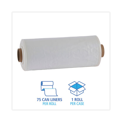 Industrial Can Liners, 60 gal, 1.8 mil, 21" x 17" x 63", Clear, 75/Carton