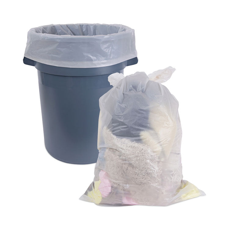 Industrial Can Liners, 60 gal, 1.8 mil, 21" x 17" x 63", Clear, 75/Carton