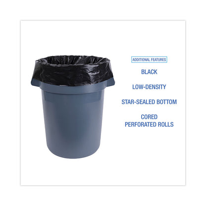 Industrial Can Liners, 60 gal, 2.7 mil, 21" x 17" x 63", Black, 50/Carton