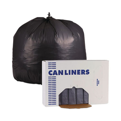 Linear Low Density Industrial Can Liners, 60 gal, 1.3 mil, 38" x 58", Gray, Flat Pack, 100/Carton