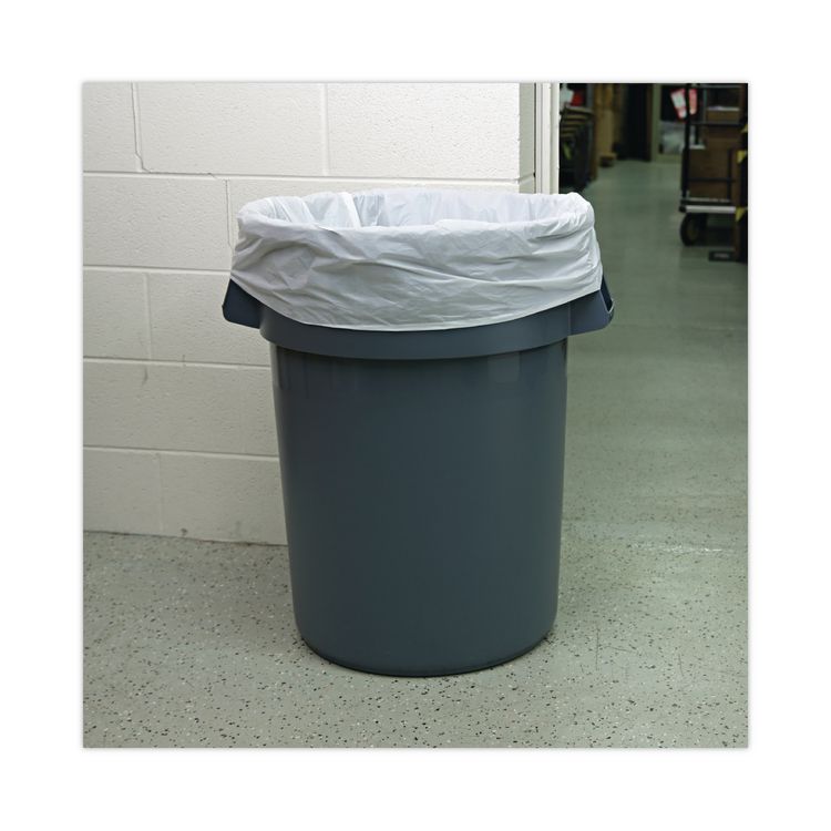 Linear Low Density Industrial Can Liners, 60 gal, 0.7 mil, 38" x 58", White, Flat Pack, 100/Carton