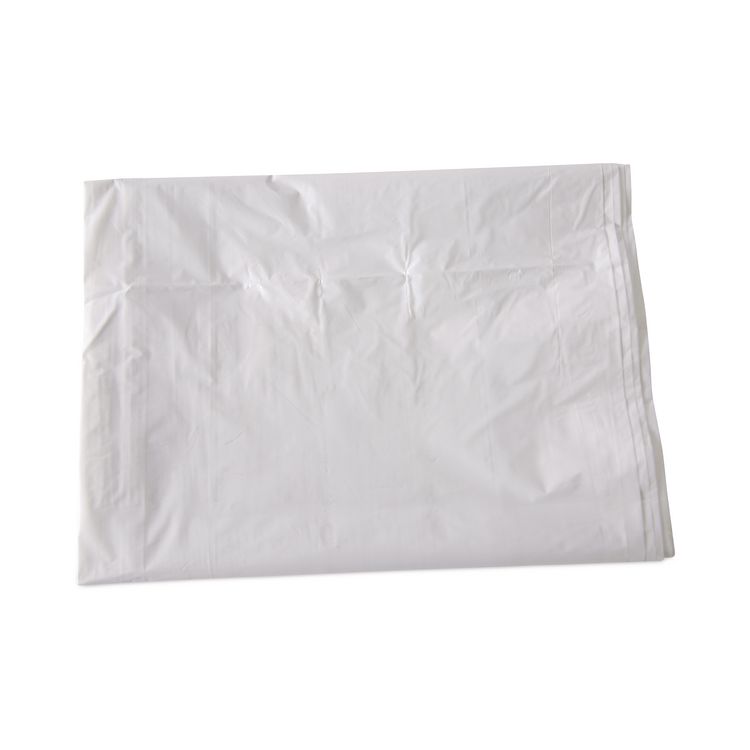 Linear Low Density Industrial Can Liners, 60 gal, 0.9 mil, 38" x 58", White, Flat Pack, 100/Carton