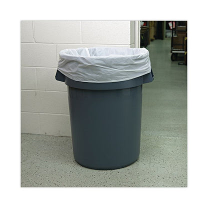 Linear Low Density Industrial Can Liners, 60 gal, 0.9 mil, 38" x 58", White, Flat Pack, 100/Carton