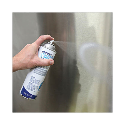 Stainless Steel Cleaner and Polish, Water-in-Oil Based, 18 oz Aerosol Spray, 12/Carton