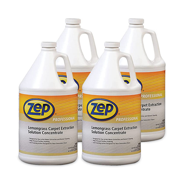 Carpet Extraction Cleaner, Lemongrass Scent, 1 gal Bottle, 4/Carton