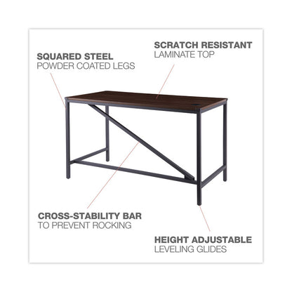 Industrial Series Table Desk, 47.25" x 23.63" x 29.5", Modern Walnut