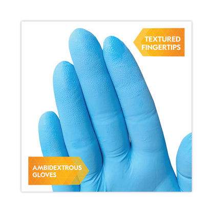G10 Comfort Plus Blue Nitrile Gloves, Powder-Free, Small, 4 mil Thick, 9.5" Long, Light Blue, 100/Box, 10 Boxes/Carton