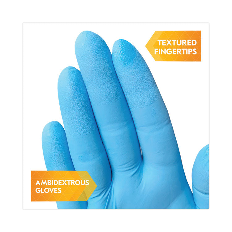 G10 Comfort Plus Blue Nitrile Gloves, Powder-Free, Medium, 4 mil Thick, 9.5" Long, Light Blue, 100/Box, 10 Boxes/Carton