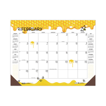 Recycled Honeycomb Desk Pad Calendar, Honeycomb Artwork, 18.5 x 13, White/Multicolor Sheets, 12-Month (Jan to Dec): 2026