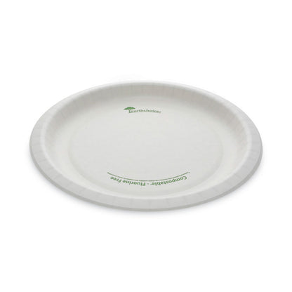 EarthChoice Pressware Compostable Dinnerware, Plate, Paper, 10" dia, White, 300/Carton