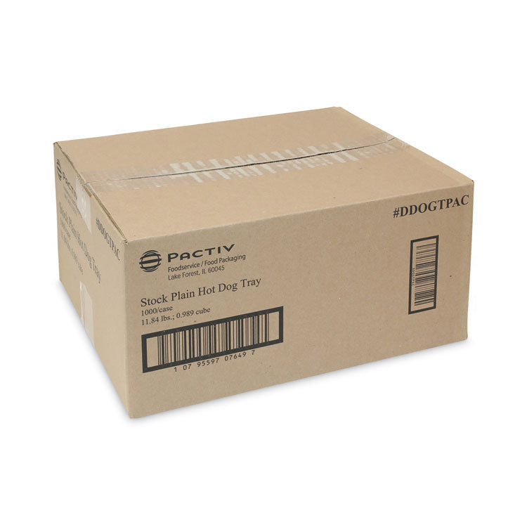 Paperboard Boat Basket, Hot Dog Tray with Perforations, 7 x 1.75 x 1.4, White, Paper, 1,000/Carton