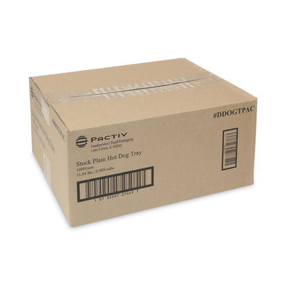 Paperboard Boat Basket, Hot Dog Tray with Perforations, 7 x 1.75 x 1.4, White, Paper, 1,000/Carton