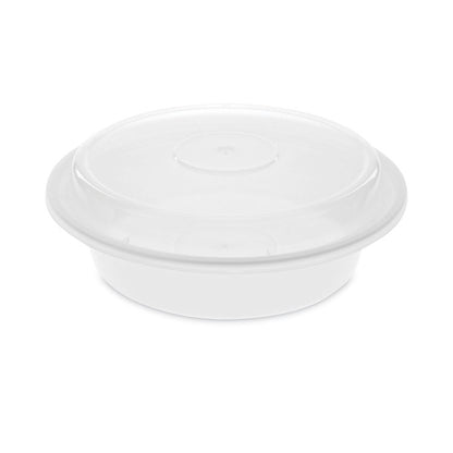 Newspring VERSAtainer Microwavable Containers, 24 oz, 7 x 7 x 2.3, White/Clear, Plastic, 150/Carton