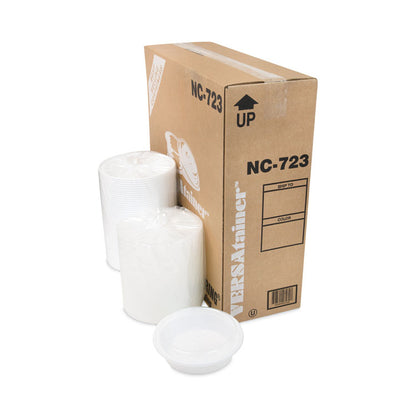 Newspring VERSAtainer Microwavable Containers, 24 oz, 7 x 7 x 2.3, White/Clear, Plastic, 150/Carton