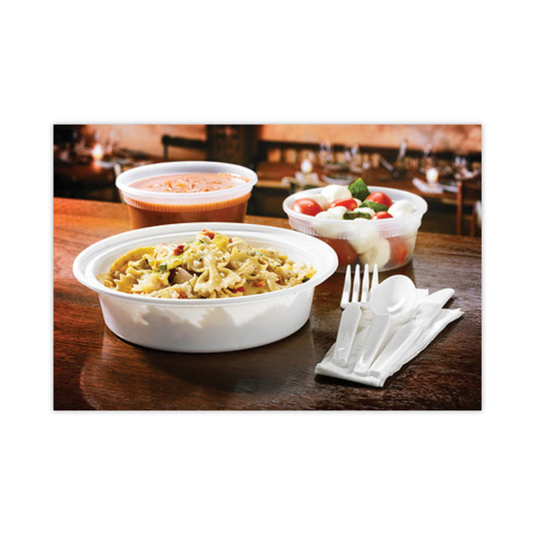 Newspring VERSAtainer Microwavable Containers, 24 oz, 7 x 7 x 2.3, White/Clear, Plastic, 150/Carton