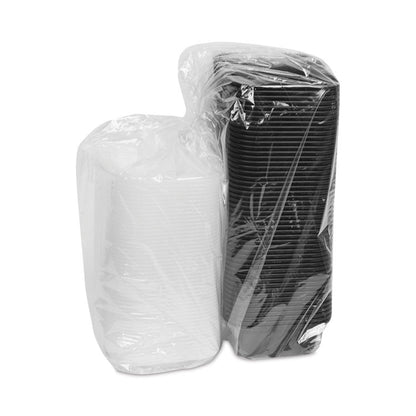Newspring VERSAtainer Microwavable Containers, 12 oz, 5.8 x 4.6 x 2.3, Black/Clear, Plastic, 150/Carton