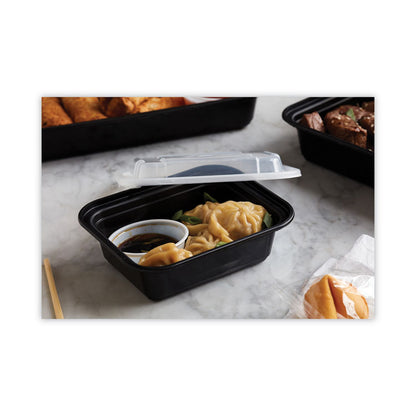 Newspring VERSAtainer Microwavable Containers, 12 oz, 5.8 x 4.6 x 2.3, Black/Clear, Plastic, 150/Carton