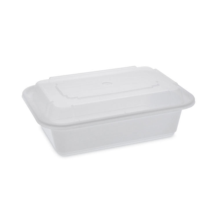 Newspring VERSAtainer Microwavable Containers, 24 oz, 7.4 x 5 x 2.5, White/Clear, Plastic, 150/Carton