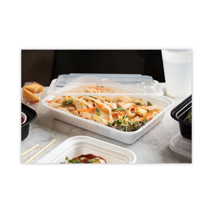 Newspring VERSAtainer Microwavable Containers, 24 oz, 7.4 x 5 x 2.5, White/Clear, Plastic, 150/Carton