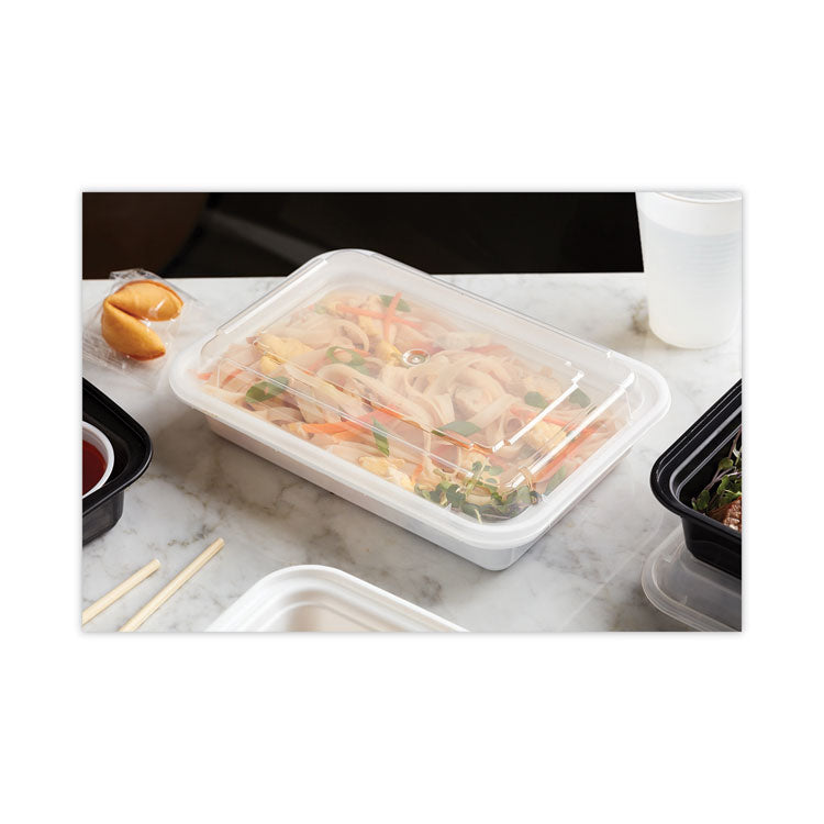 Newspring VERSAtainer Microwavable Containers, 24 oz, 7.4 x 5 x 2.5, White/Clear, Plastic, 150/Carton