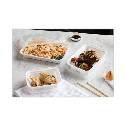 Newspring VERSAtainer Microwavable Containers, 24 oz, 7.4 x 5 x 2.5, White/Clear, Plastic, 150/Carton