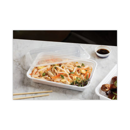 Newspring VERSAtainer Microwavable Containers, 24 oz, 7.4 x 5 x 2.5, White/Clear, Plastic, 150/Carton
