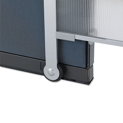 Premium Workstation Privacy Screen, 38w x 64d, Translucent Clear/Silver