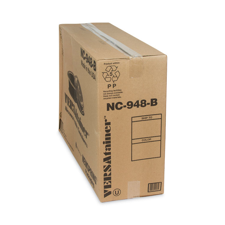 Newspring VERSAtainer Microwavable Containers, Vented Lid, 48 oz, 9" Diameter x 2.4"h, Black/Clear, Plastic, 150/Carton