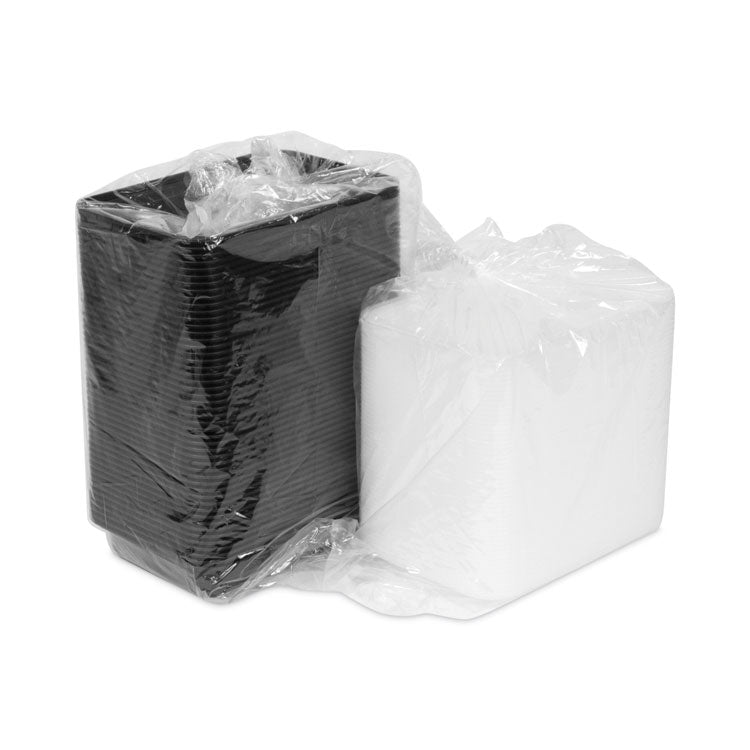 Newspring VERSAtainer Microwavable Containers, 16 oz, 7.4 x 5 x 2.2, Black/Clear, Plastic, 150/Carton