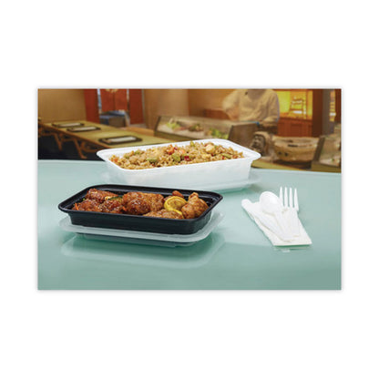 Newspring VERSAtainer Microwavable Containers, 16 oz, 7.4 x 5 x 2.2, Black/Clear, Plastic, 150/Carton