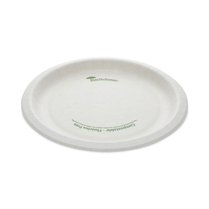 EarthChoice Pressware Compostable Dinnerware, Plate, Paper, 9" dia, White, 450/Carton