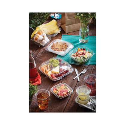 EarthChoice Recycled PET Container Lid, For 24 to 32 oz Container Bases, 7.37 x 7.37 x 0.83, Clear, Plastic, 300/Carton