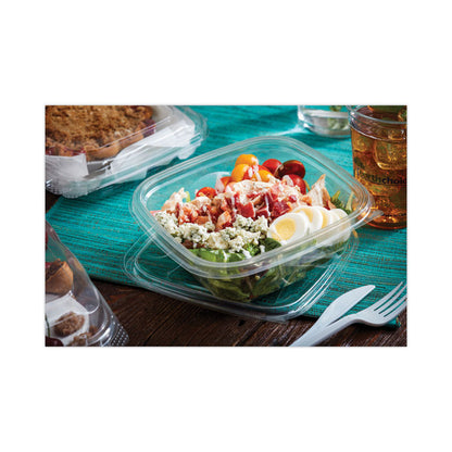 EarthChoice Recycled PET Container Lid, For 24 to 32 oz Container Bases, 7.37 x 7.37 x 0.83, Clear, Plastic, 300/Carton