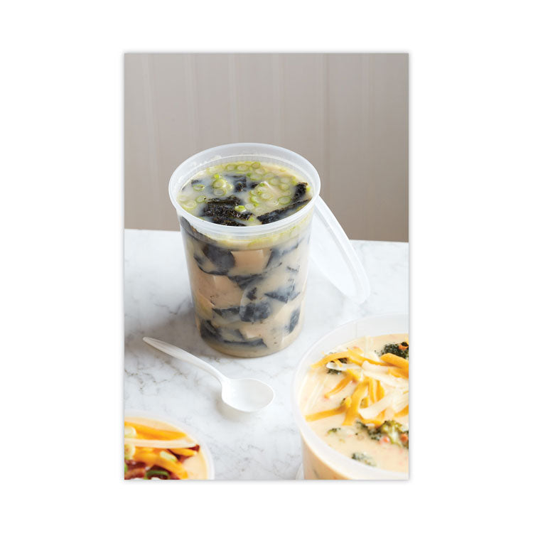 Newspring DELItainer Microwavable Container, 32 oz, 4.6 x 4.6 x 5.6, Natural, Plastic, 480/Carton